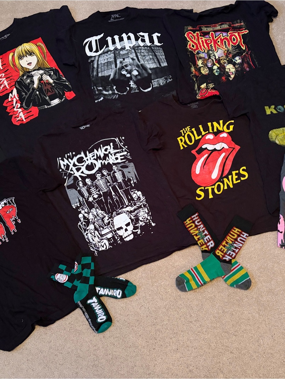 Various Band T Shirts with 2 Anime